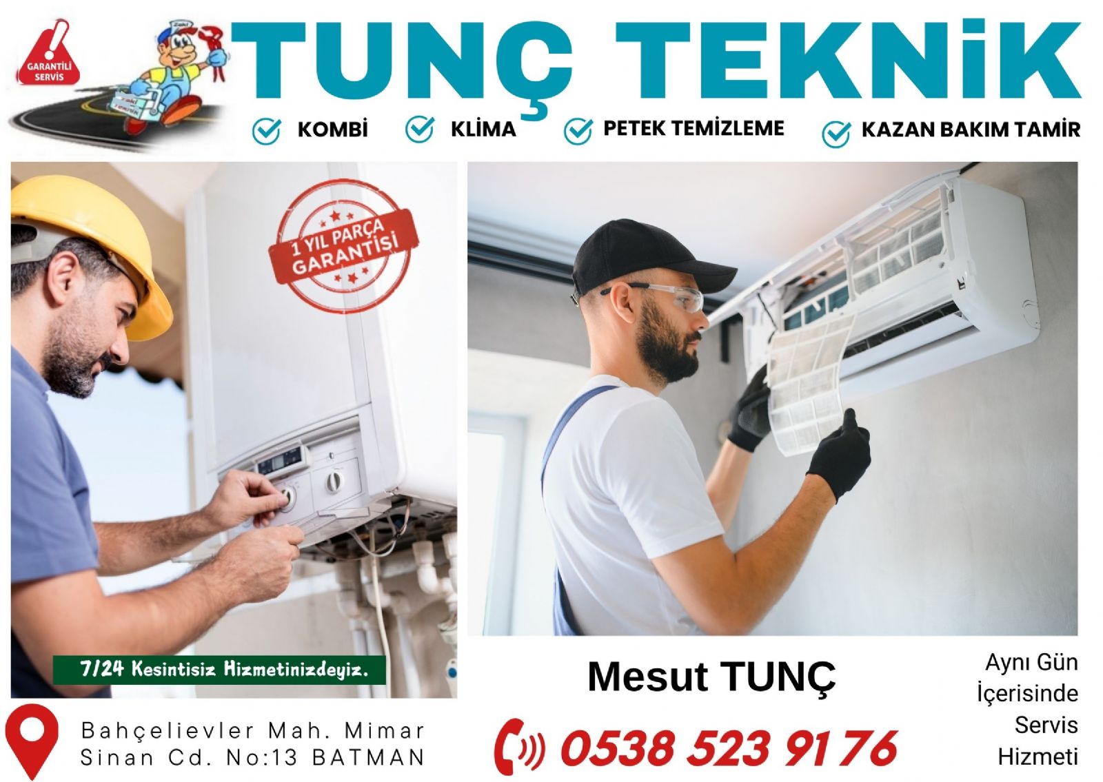 batman kombi bakım ücreti